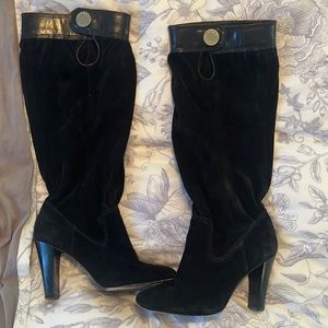 Vintage Style Michael Kors Black Suede Boots Size 7 Women’s